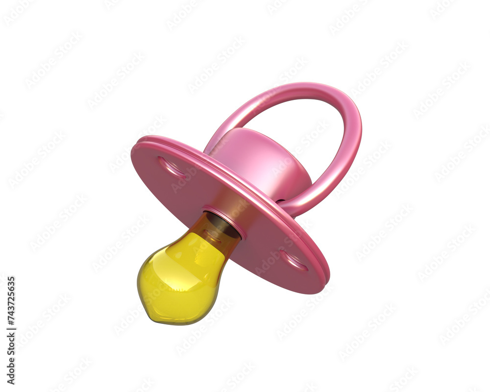 Pacifier isolated on background. 3d rendering - illustration Pacifier isolated on background. 3d rendering - illustration