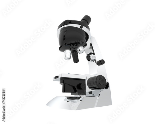 Microscope isolated on background. 3d rendering - illustration