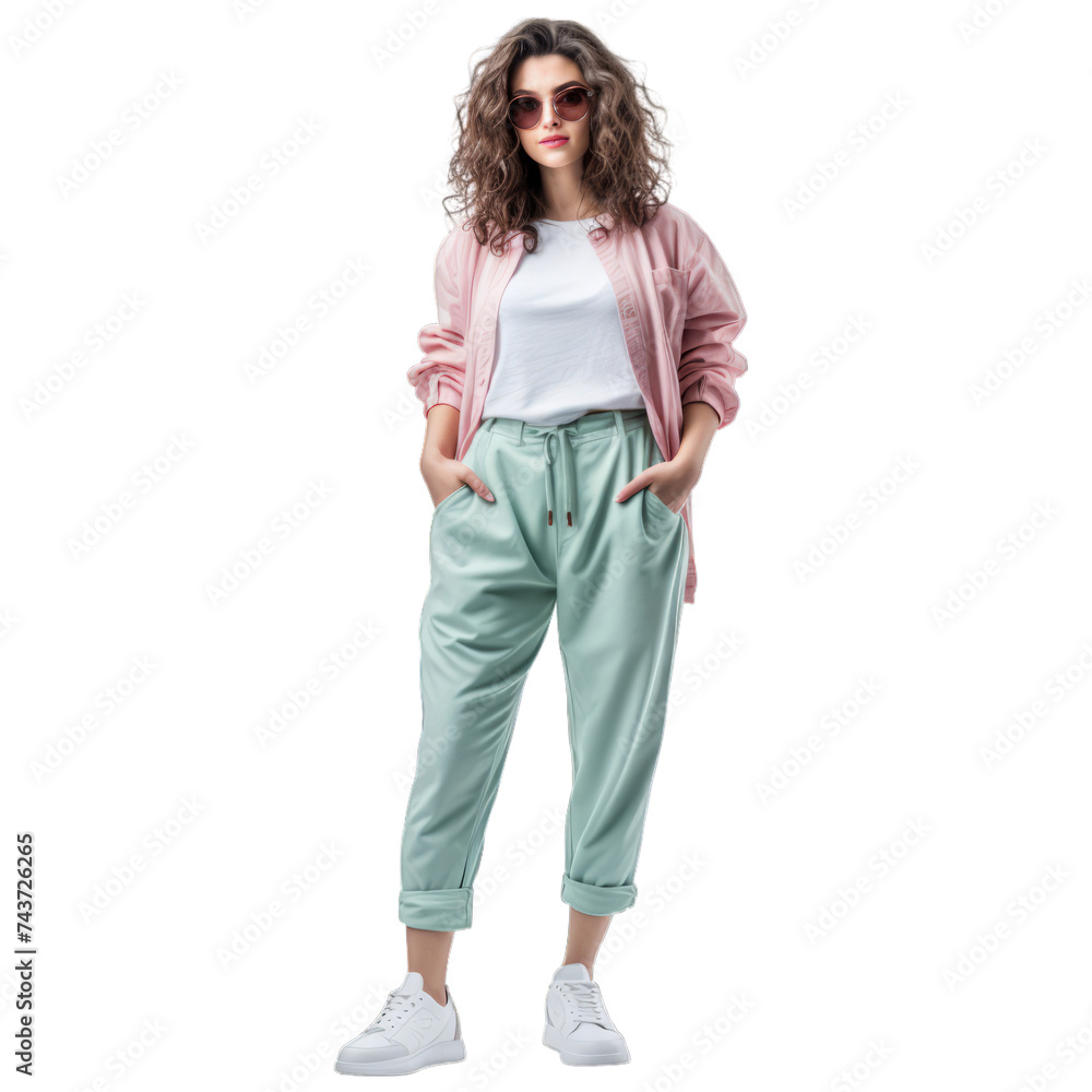 Casual yet fashionable full-length shot of a girl isolated on white background Casual yet fashionable full-length shot of a girl isolated on white background