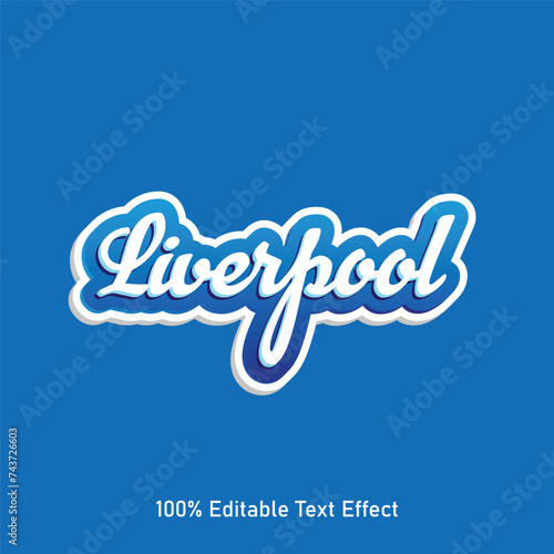 Liverpool text effect vector. Editable college t-shirt design printable text effect vector. 3d text effect vector.