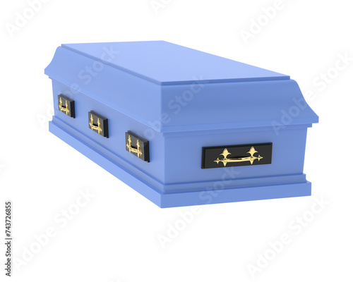 Wallpaper Mural Coffin isolated on background. 3d rendering - illustration Torontodigital.ca