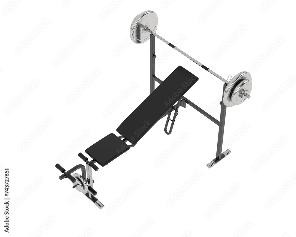 Gym equipment isolated on background. 3d rendering - illustration Gym equipment isolated on background. 3d rendering - illustration