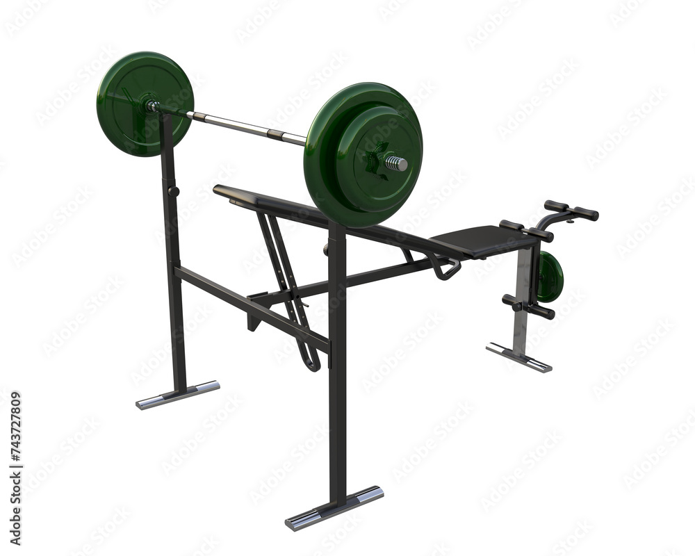 Gym equipment isolated on background. 3d rendering - illustration Gym equipment isolated on background. 3d rendering - illustration
