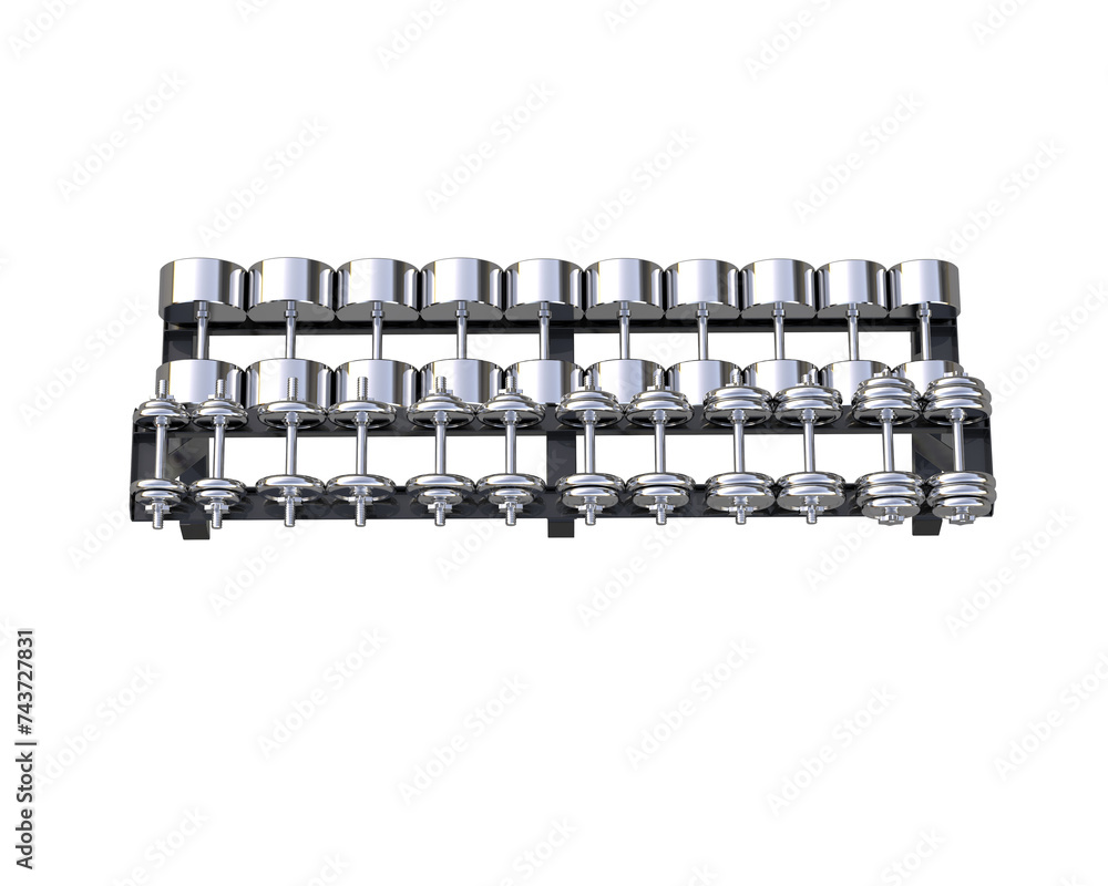 Gym equipment isolated on background. 3d rendering - illustration Gym equipment isolated on background. 3d rendering - illustration