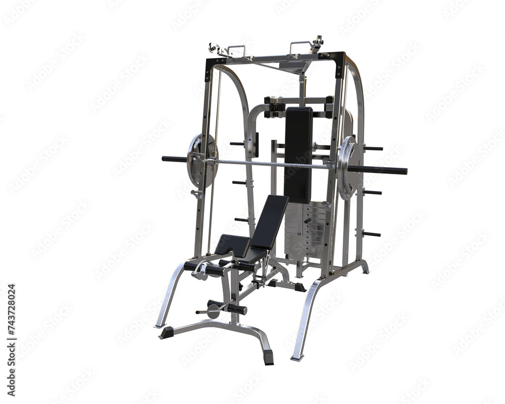 Gym equipment isolated on background. 3d rendering - illustration Gym equipment isolated on background. 3d rendering - illustration