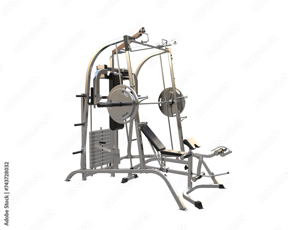 Gym equipment isolated on background. 3d rendering - illustration Gym equipment isolated on background. 3d rendering - illustration