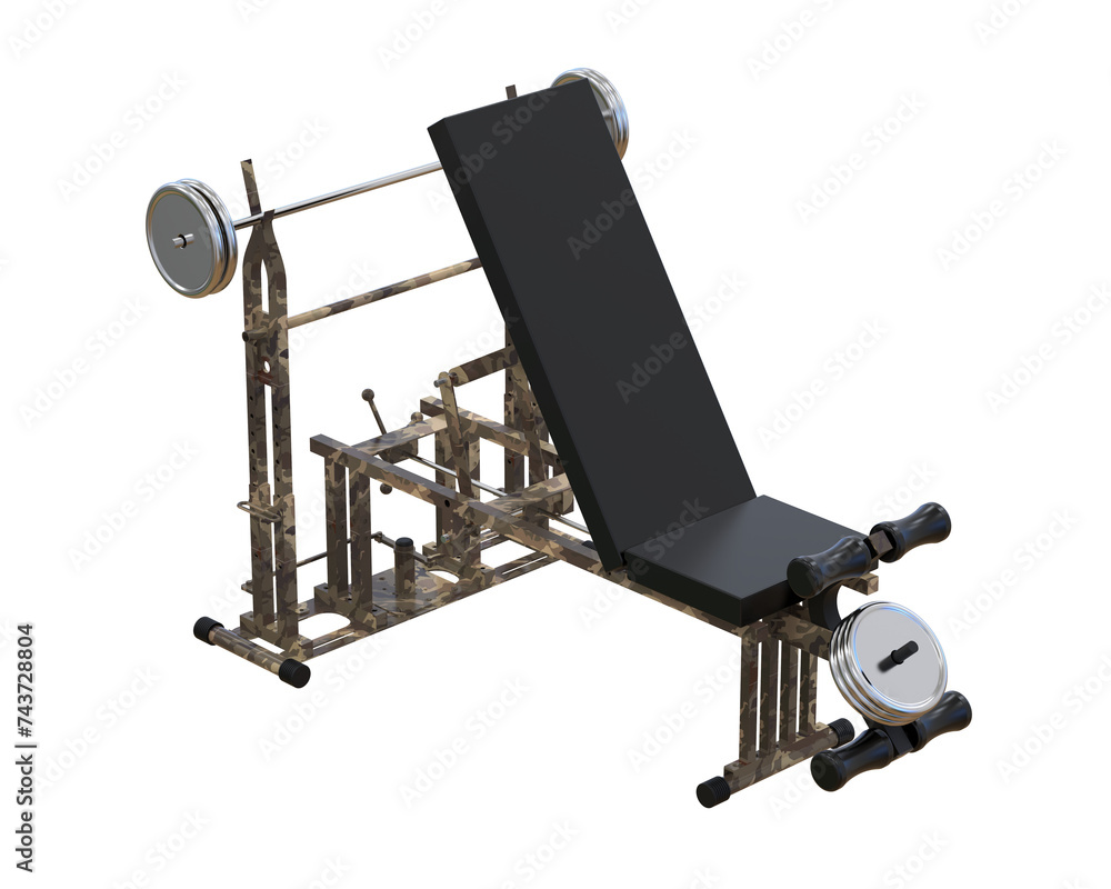 Gym equipment isolated on background. 3d rendering - illustration Gym equipment isolated on background. 3d rendering - illustration
