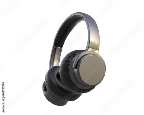 Headphones isolated on background 3d rendering illustration