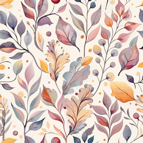 pattern elegant leaves vector