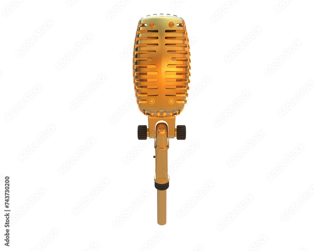 Fototapeta premium Microphone isolated on background. 3d rendering - illustration