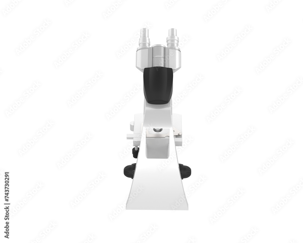 Microscope isolated on background. 3d rendering - illustration Microscope isolated on background. 3d rendering - illustration