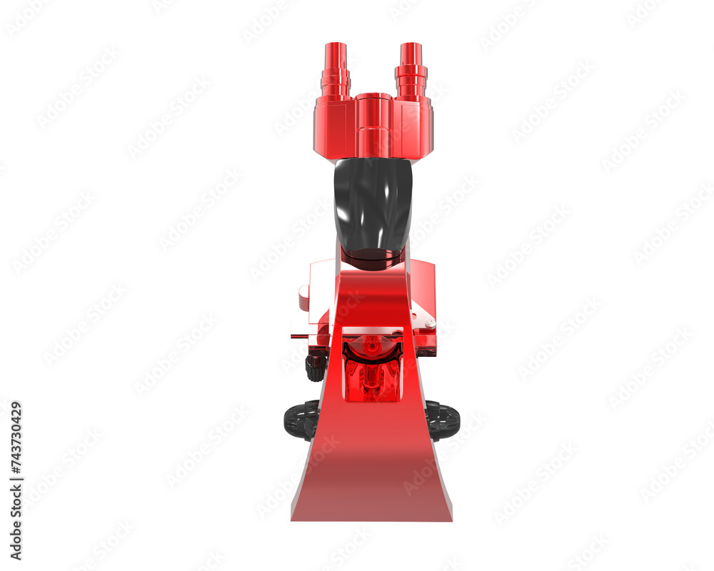 Fototapeta premium Microscope isolated on background. 3d rendering - illustration