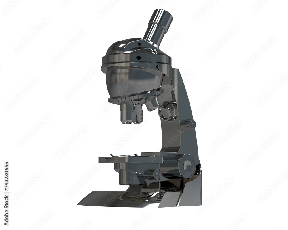 Microscope isolated on background. 3d rendering - illustration