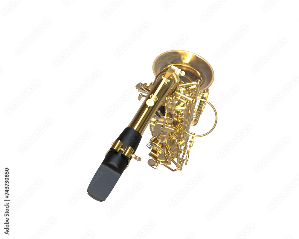 Naklejka premium Saxophone isolated on background. 3d rendering - illustration