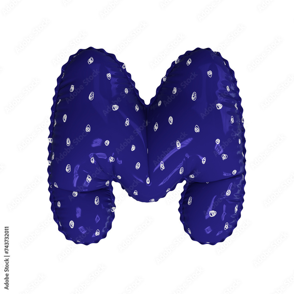 3D doodle polka dot pattern helium balloon letter M 3D doodle polka dot pattern helium balloon letter M