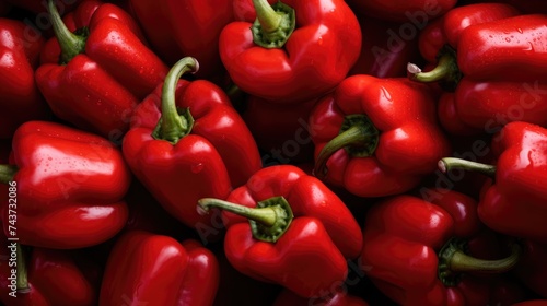 The background is made of sweet red pepper. Pepper harvest, delicious, sweet varieties.