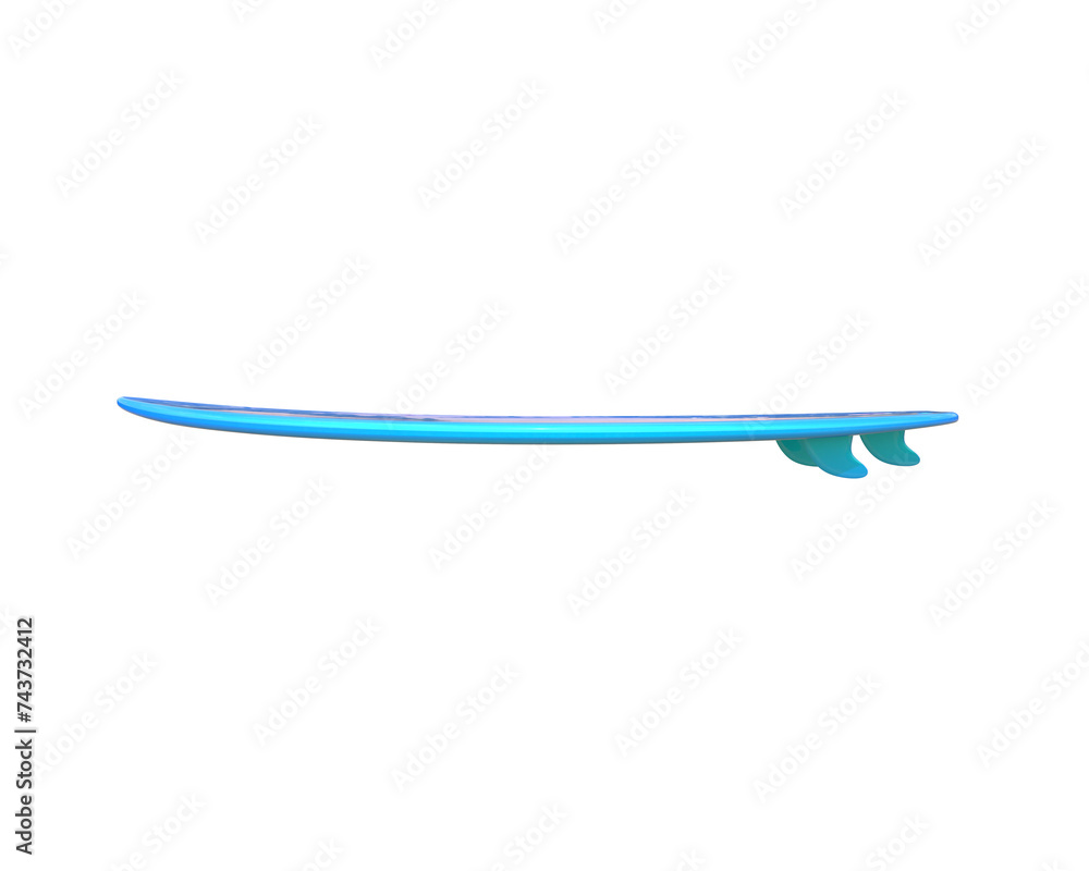 Surf board isolated on background. 3d rendering - illustration Surf board isolated on background. 3d rendering - illustration