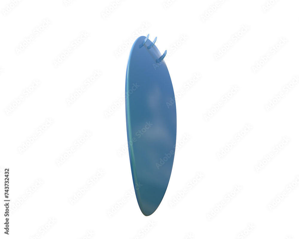 Surf board isolated on background. 3d rendering - illustration Surf board isolated on background. 3d rendering - illustration