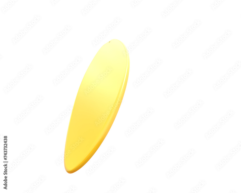 Surf board isolated on background. 3d rendering - illustration