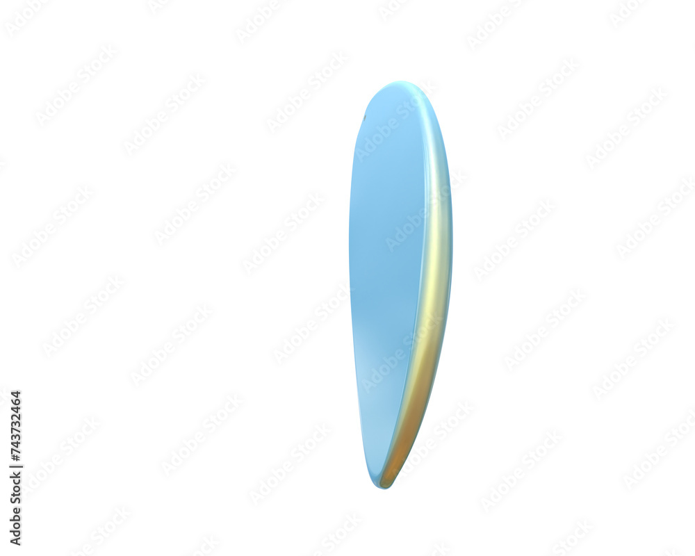 Surf board isolated on background. 3d rendering - illustration Surf board isolated on background. 3d rendering - illustration