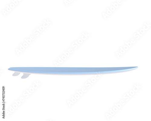 Surf board isolated on background. 3d rendering - illustration
