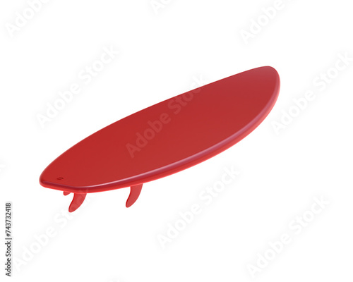 Surf board isolated on background. 3d rendering - illustration