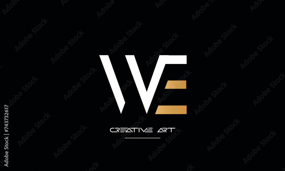 EW, WE, E, W abstract letters logo monogram EW, WE, E, W abstract letters logo monogram
