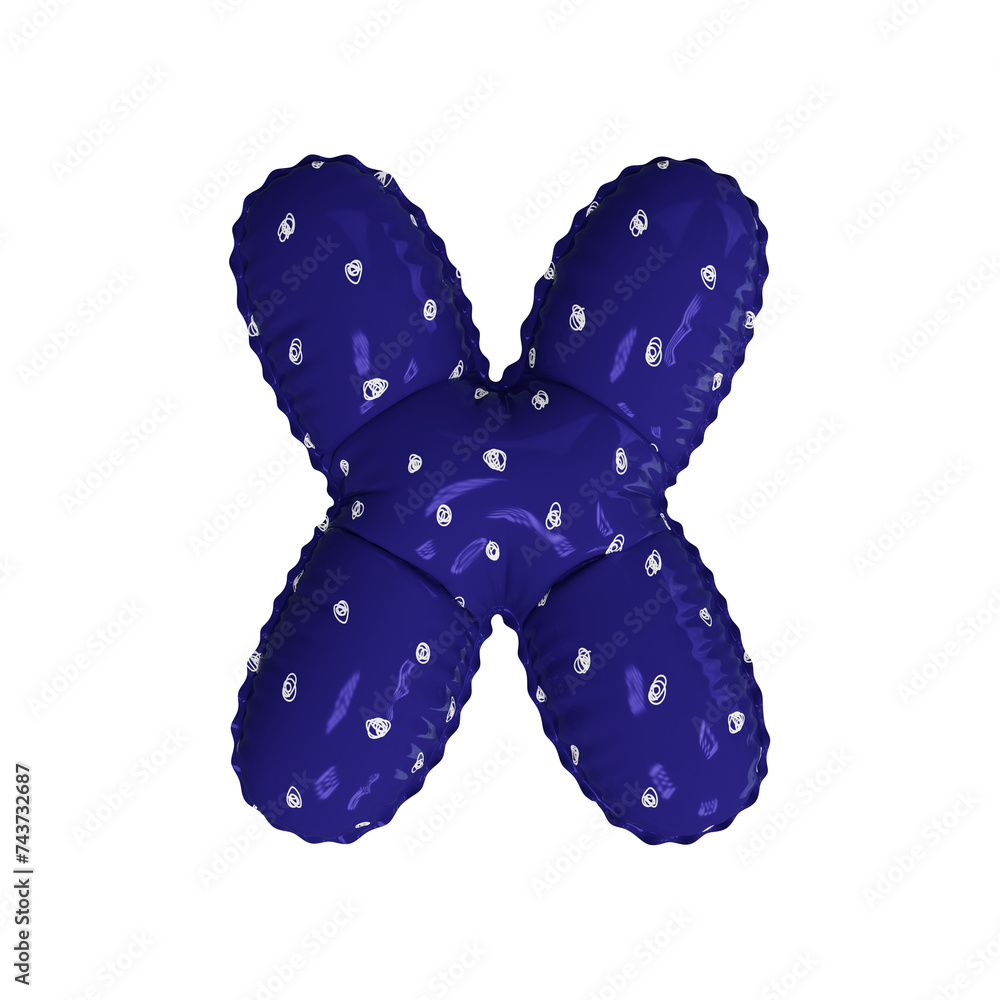 3D doodle polka dot pattern helium balloon letter X 3D doodle polka dot pattern helium balloon letter X