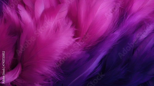 Close-up of luxurious pink and purple feathers.