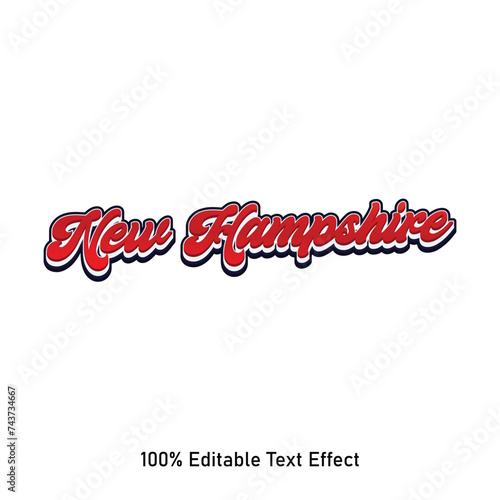 New Hampshire text effect vector. Editable college t-shirt design printable text effect vector. 3d text effect vector.