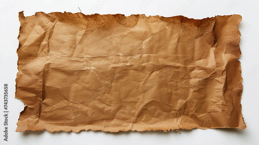 blank brown paper on white background.