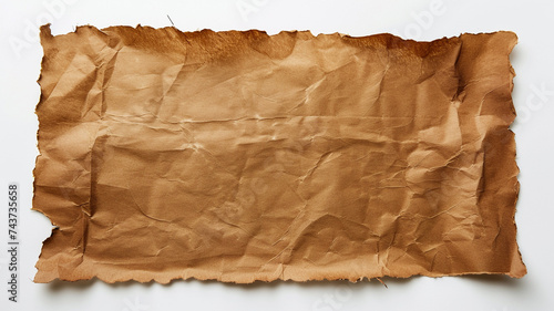 blank brown paper on white background.