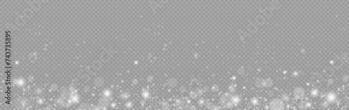 Bokeh light lights effect background. White png dust light. Christmas background of shining dust Christmas glowing light bokeh confetti and spark overlay texture for your design. 