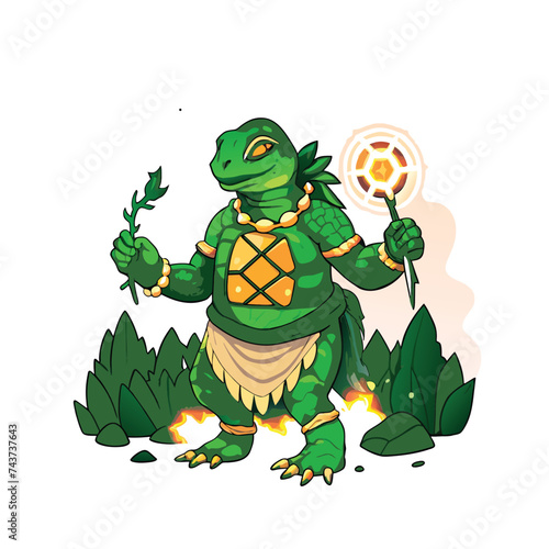 shaman turtle vector illustration