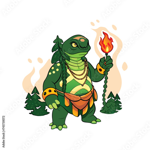 shaman turtle vector illustration