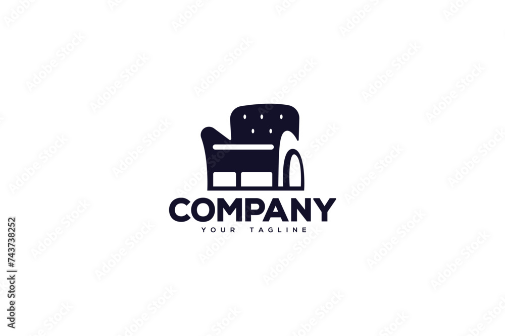 Logo design of a sofa or couch. Logo design of a sofa or couch.