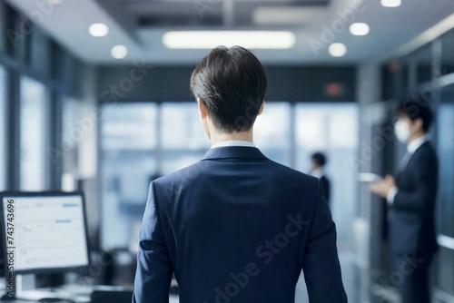 オフィスで仕事をするビジネスマン photo