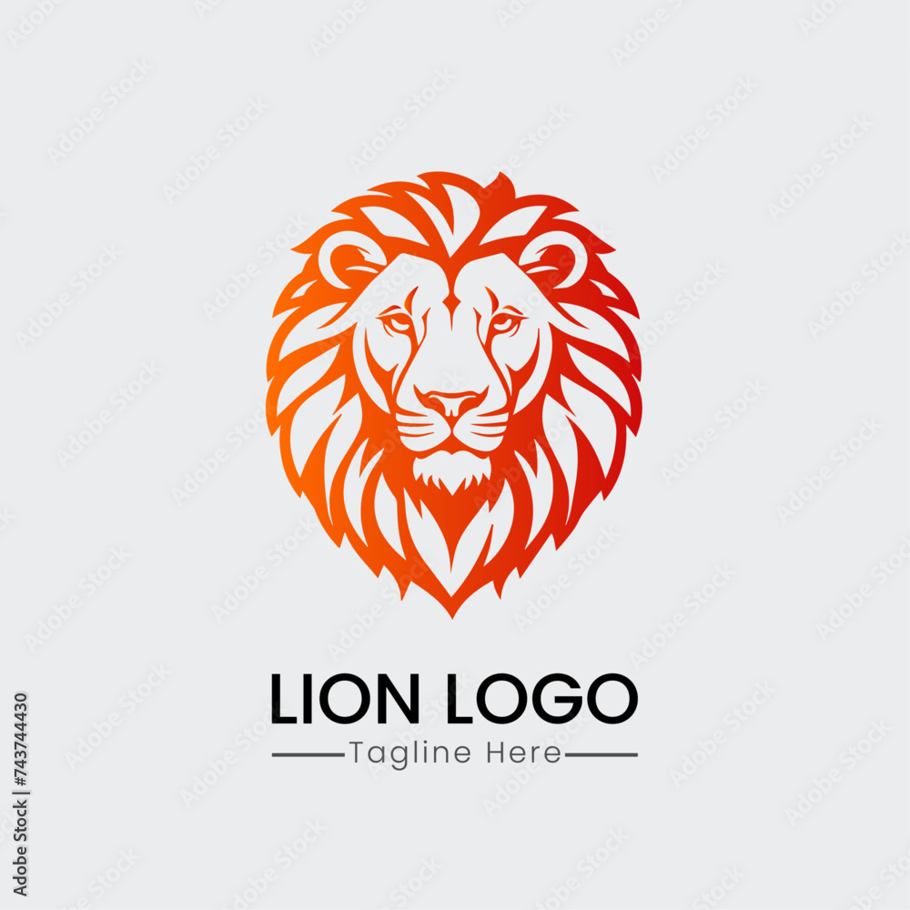 gradient lion logo design icon template