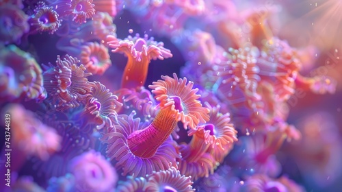 Enchanting Underwater Realm  Hyperrealistic Coral Reefs and Sea Creatures