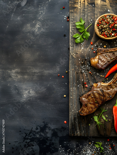 Wallpaper Mural A steak on a cutting board with herbs and spices Torontodigital.ca