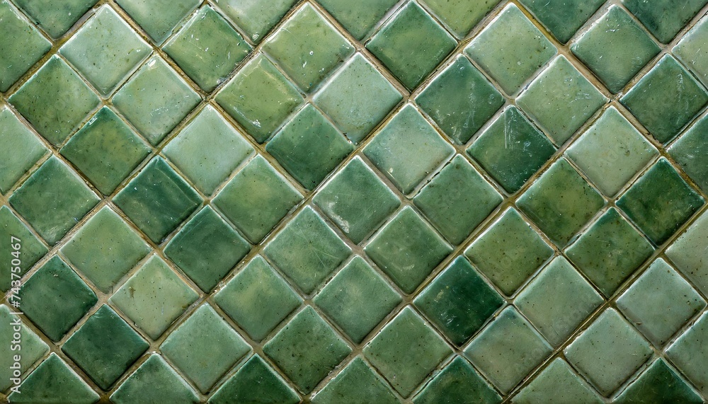 Fototapeta premium Vintage Verdant: Green Ceramic Tile Background for Kitchen or Bathroom