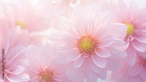 Close up of delicate pink flowers blooming against a soft white background  showcasing the beauty and intricacy of nature