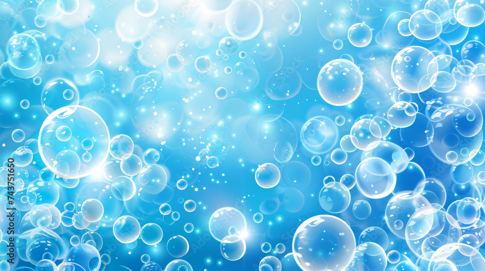 A Blue Background with a Lot of Bubbles.
