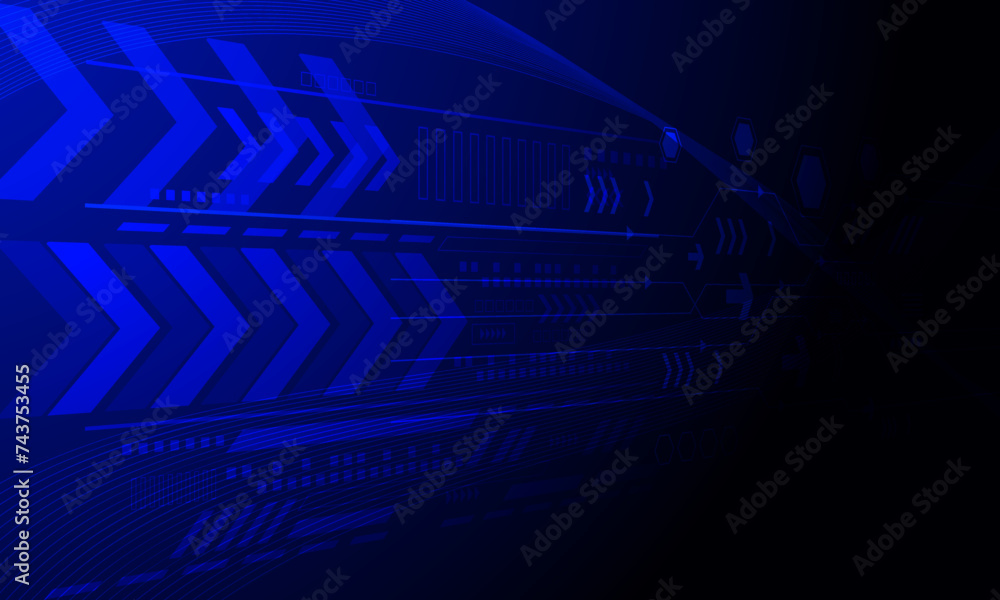 blue lines circuit connectivity technology with neon light abstract background