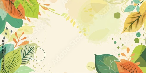 Autumn-inspired eco-friendly banner with a variety of colorful leaves  conveying a warm  seasonal feel.