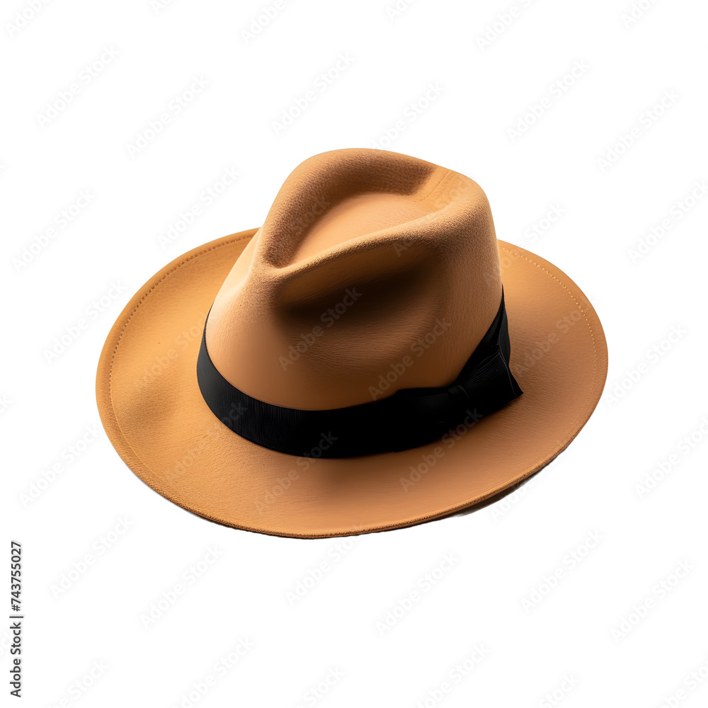 Brown cowboy hat isolated on white background