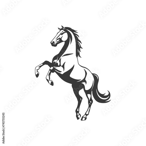 Logo design of a rearing up horse, vector illustration