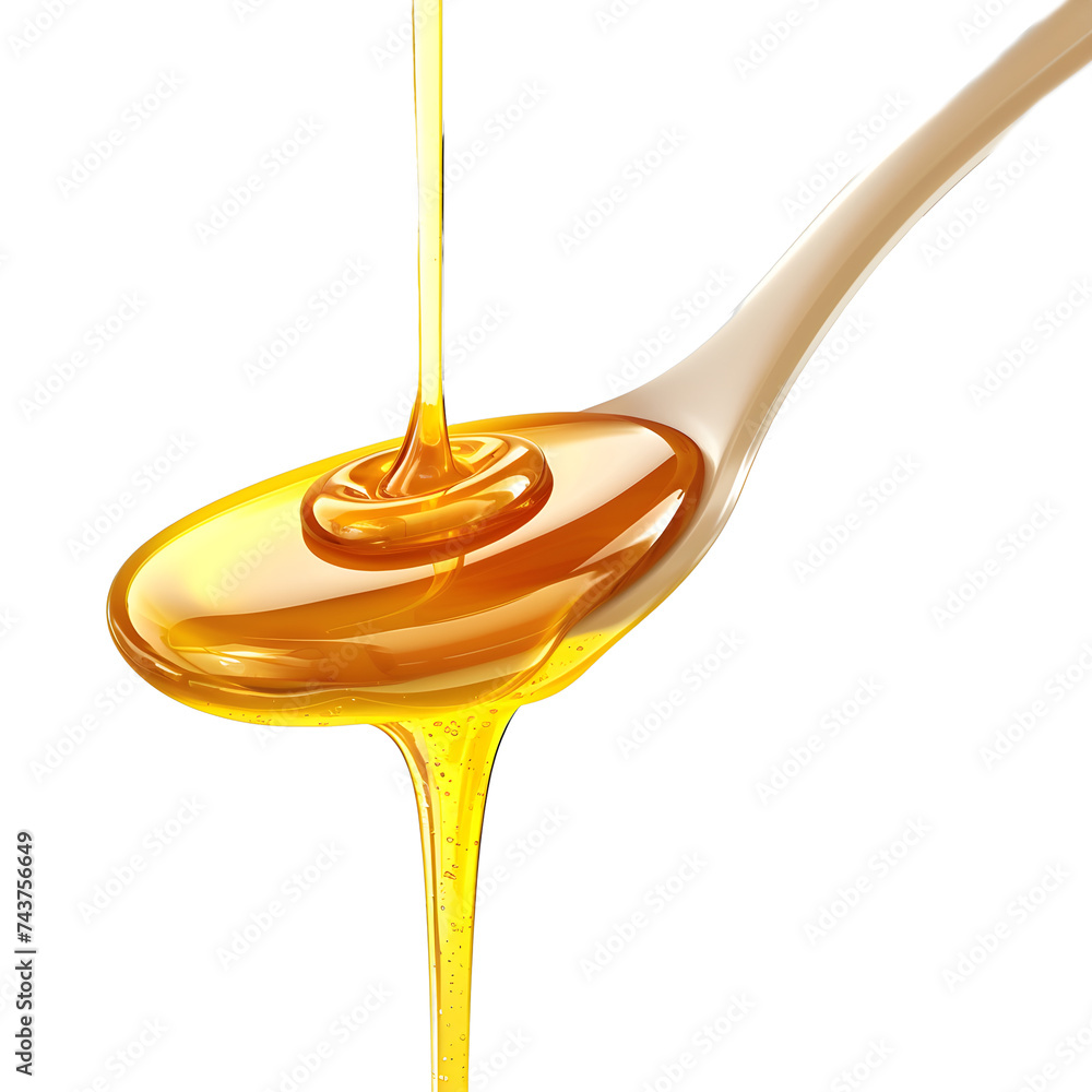 Honey dripping from a spoon isolated on white background Honey dripping from a spoon isolated on white background
