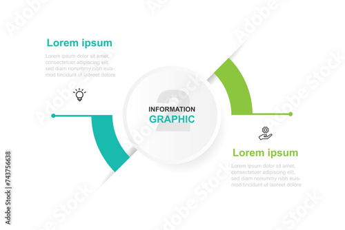 Design template infographic vector element with 2 step or option suitable for web presentation and business information