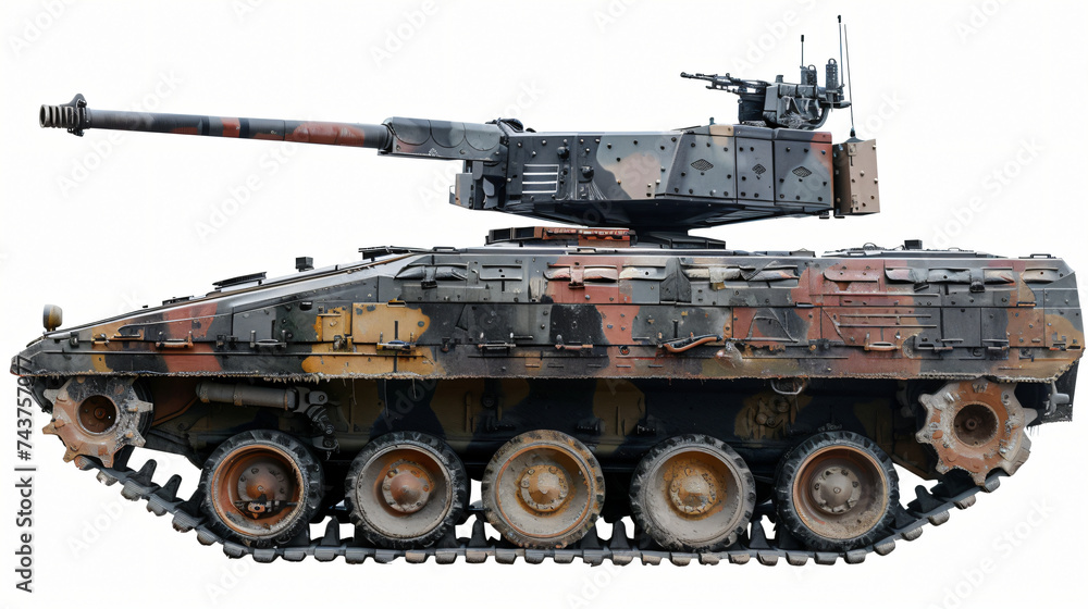 Infantry fighting vehicle on a white background.